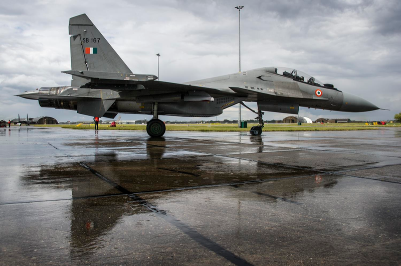 Illustration for article titled Photos: India's Su-30MKI Flankers Sparred With Royal Air Force Typhoons